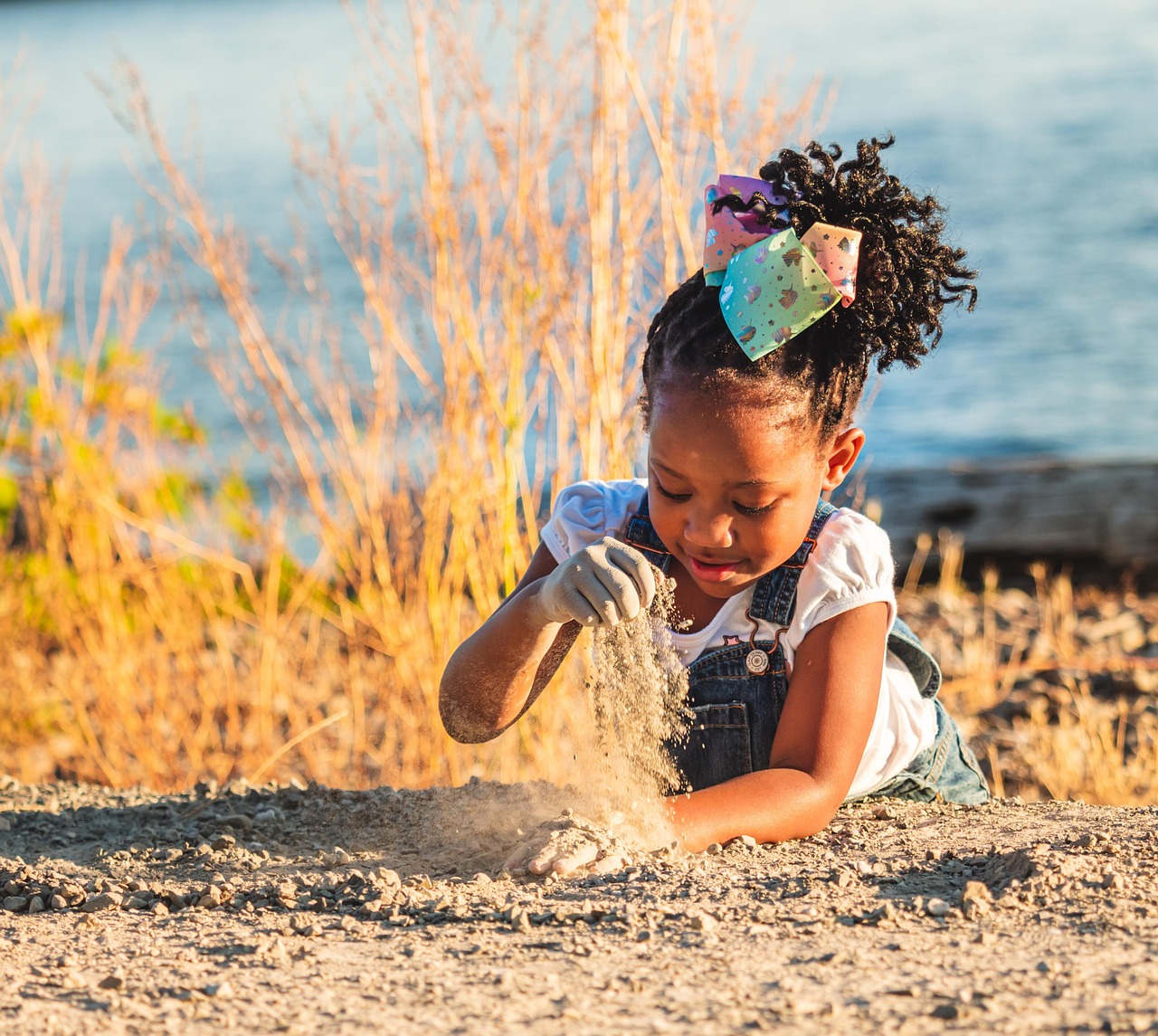 Child playing in sand